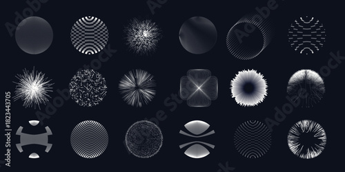 abstract circular element sets technology background