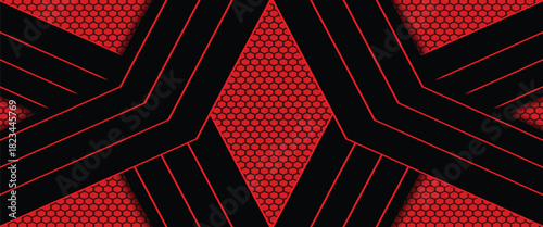 Abstract dark Red Futuristic Gaming Background with a hexagon pattern , dark Red geometric background  for banner or Offline stream, gaming background template