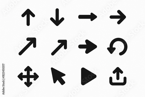 Minimalist composition featuring bold geometric arrows in a simple design