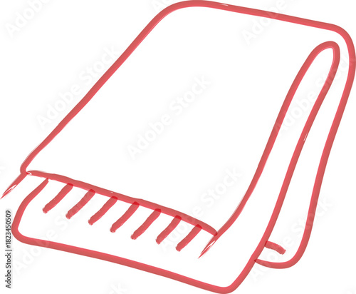 Folded blanket with stitched edge