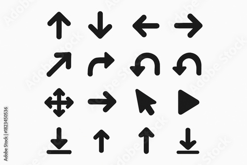 Minimalist composition featuring bold geometric arrows in a simple design