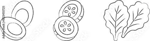 Canned goods and leafy produce icons