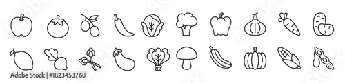  vegetables icon set contains such icons as broccoli 