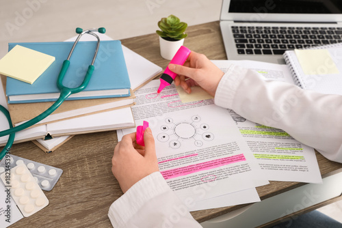 Female medical student with...