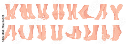 webbundle of ladies feet flat icons