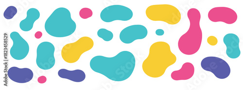 vibrant abstract organic shapes in assorted bright colors 