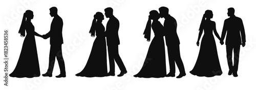 wedding couple silhouette collection romantic poses