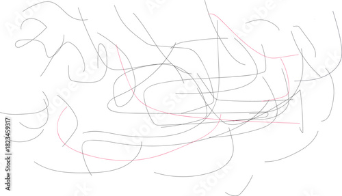 Abstract dynamic line art illustration with flowing scribble strokes creating energetic chaotic movement suitable for modern creative backgrounds and vector designs
