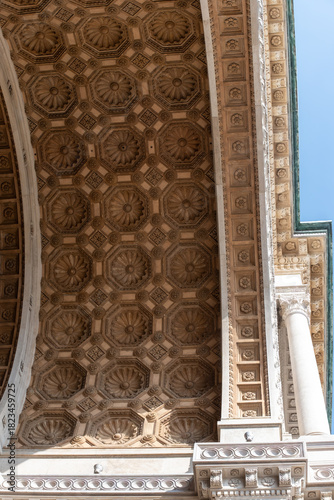 Fototapeta Naklejka Na Ścianę i Meble -  Views of central part of Milan, Brera district, shopping area, church Duomo, architectural details, streets, walking in Milan, Lombardy, Italy