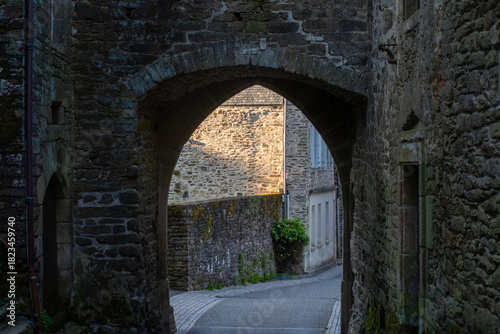 Fototapeta Naklejka Na Ścianę i Meble -  Walking in Uzerche, historical fortified royal patronage medieval town in Correse department, Nouvelle-Aquitaine, France, old houses and narrow streets
