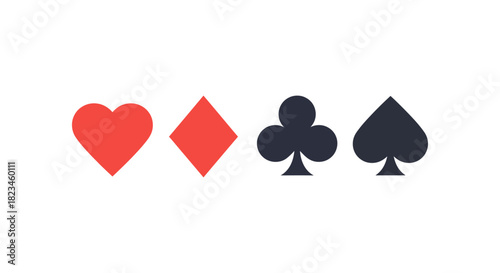 card suits symbols heart diamond club spade icons for playing card games poker events illustrating luck and chance ideal for gambling websites