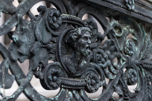 Fototapeta Naklejka Na Ścianę i Meble -  Tourists destination, baroque style elements in historical part of Bergamo city, Bergamo Alta with narrow streets, churces, old houses, fortress walls, Lombardy, Northern Italy
