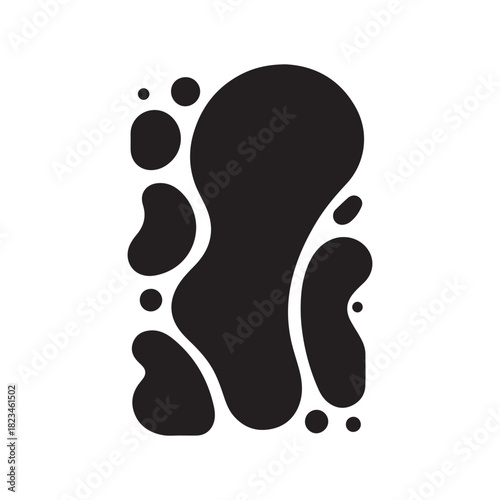 organic shapes digital print vector silhouette clip art logo design illustration. abstract organic icon collection