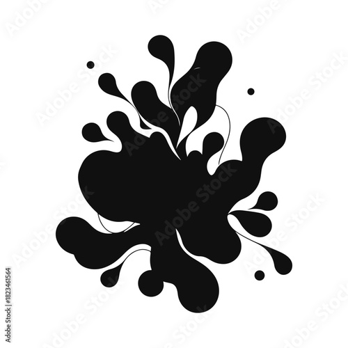 organic shapes digital print vector silhouette clip art logo design illustration. abstract organic icon collection