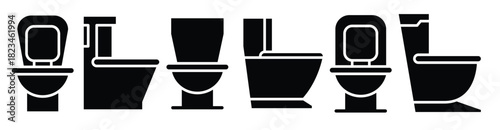wc and toilet bowl icons