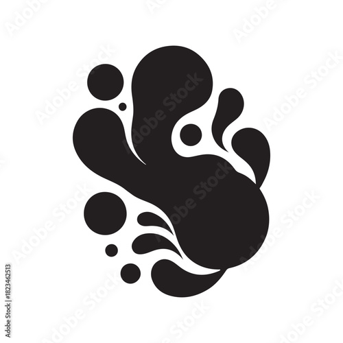 organic shapes digital print vector silhouette clip art logo design illustration. abstract organic icon collection