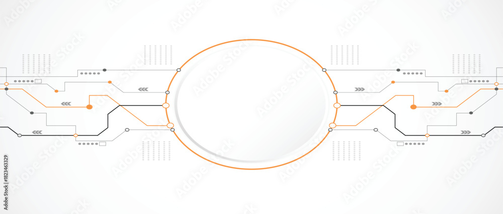 Obraz premium white grey circle technology background abstract technology