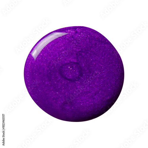 A sample of purple pearl nail polish with a shimmer. Isolated on a white background.