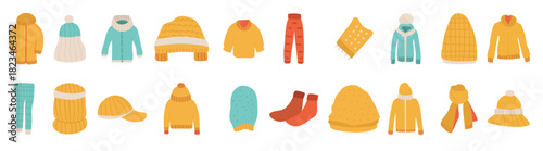 winter clothes icon vector line style design