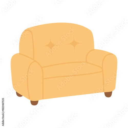 Illustration of a Yellow Armchair