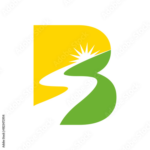 Sunrise Path Letter B Logo
