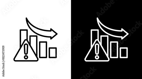 Recession With Icon Set Design