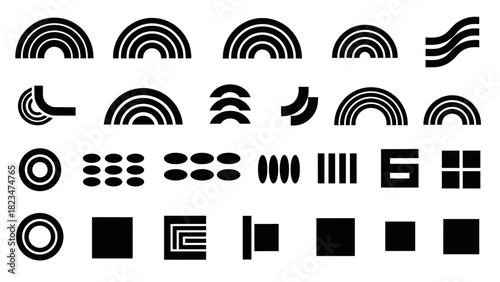 Abstract Geometric Shapes Collection - Modern Minimalist Design Elements.