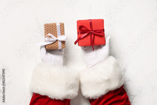 Santa Claus hands with Chri...