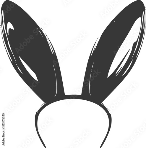 Stylized depiction of easter bunny ears headband illustration and celebration
