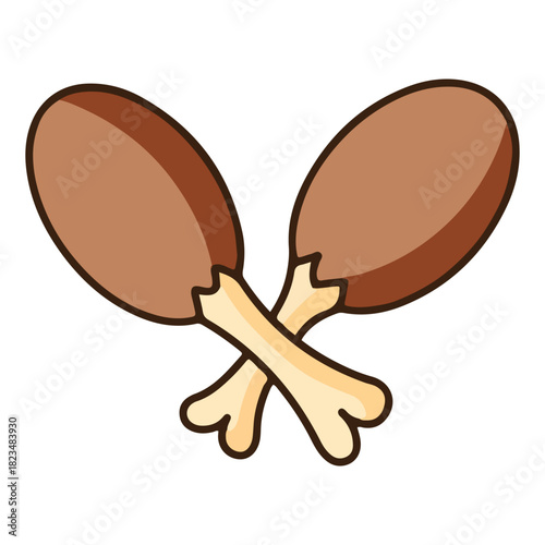 colored chicken thigh icon