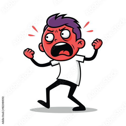 illustration of frustrated man, mental health problems vector cartoon