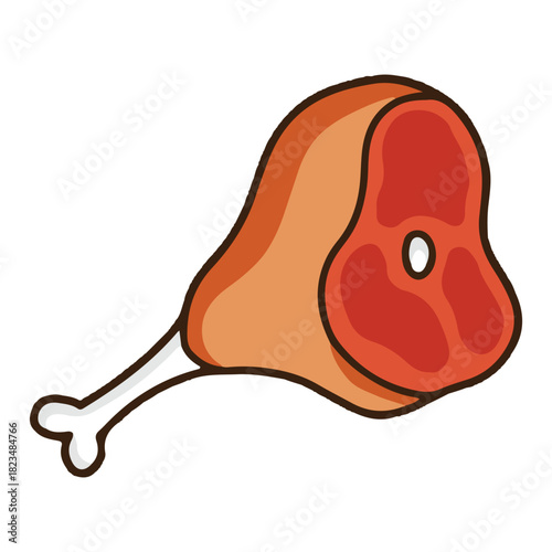 colored icon of a piece of beef thigh