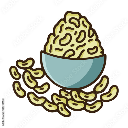 colored icon of a bowl of soybeans