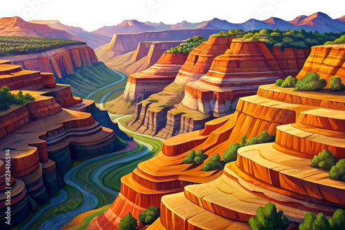 Cumberland Plateau Tennessee Sandstone cliffs with hardwood forests, deep gorges and layered hills