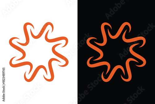 Abstract Orange Swirl Design Element Set