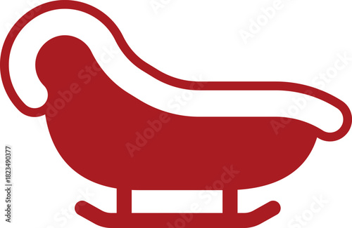 Simple Red Santa Sleigh Icon