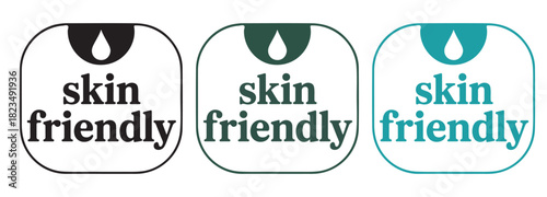 Skin Friendly badge set , Skin Friendly logo set, Skin Friendly seal, for Cosmetic and Skincare Packaging Design