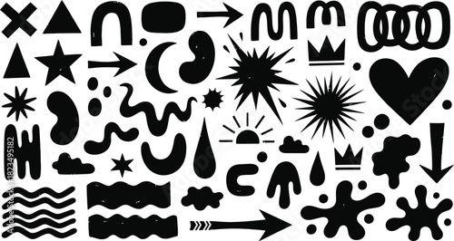 User icon set representing different states and styles on white