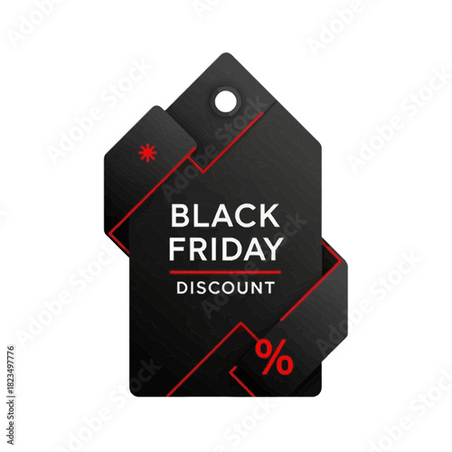 Exclusive Black Friday discount tag with modern design offers incredible savings for savvy shoppers