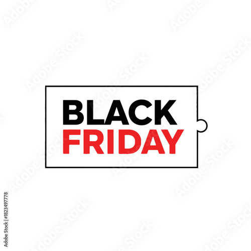 Bold Black Friday deal announcement with a puzzle piece edge for holiday shopping promotions