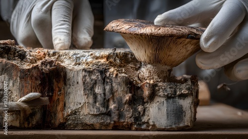 Wallpaper Mural mushrooms on a tree stump Torontodigital.ca