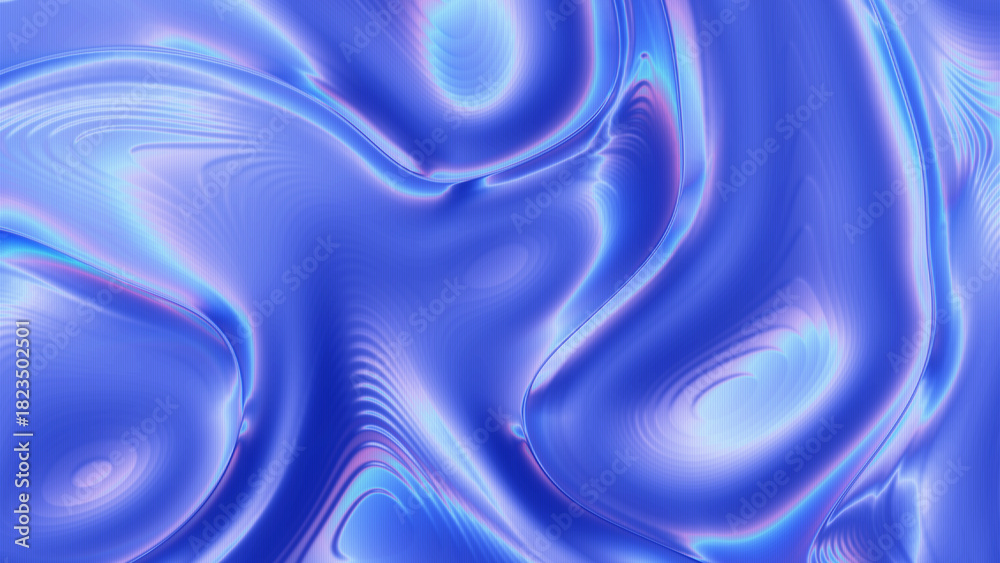 Fototapeta premium Holographic Liquid Gradient Background – Abstract Iridescent Flow in Blue and Neon Light. perfect for branding, UI - UX design, digital art, presentations, posters, and creative projects.