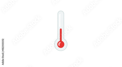 Simple illustration of a thermometer showing a high temperature reading