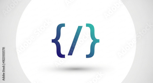 Stylized icon representing a code block or curly brace symbol with a forward slash, symbolizing programming, development, or web design concept