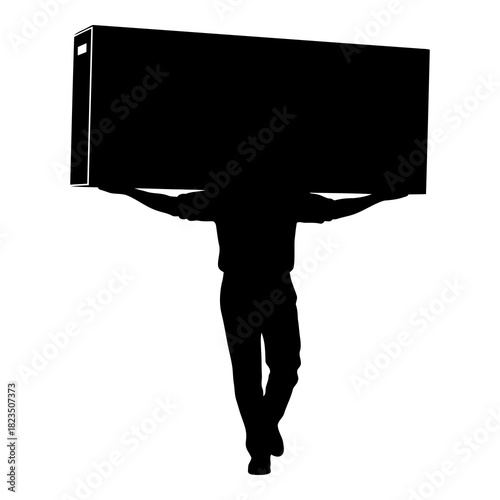 Moving day struggles personified in silhouette art, symbolizing burdens and challenges