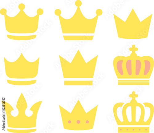 王冠のアイコンセット