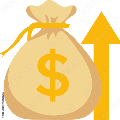 Money Bag Flat Illustration