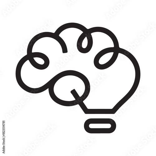 Brain and lightbulb combination symbolizing ideas and innovation