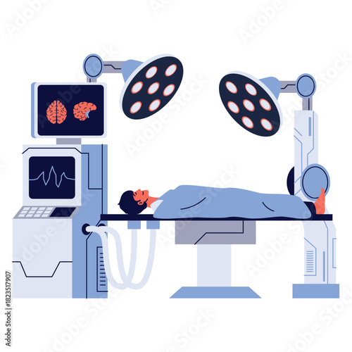 Robotic Surgery an advanced robotic surgical system assisting surgeons during minimally invasive procedures illustra