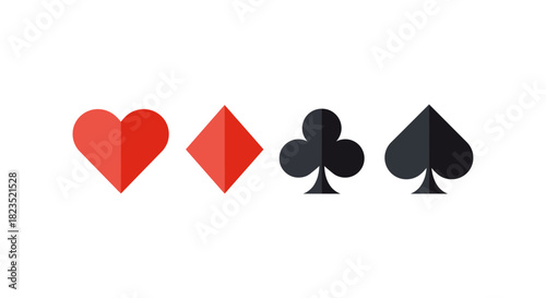 card suits heart diamond club and spade graphic symbols on a white background perfect for gambling and design projects illustration